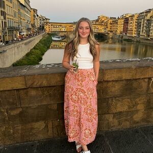 Floral pink maxi skirt